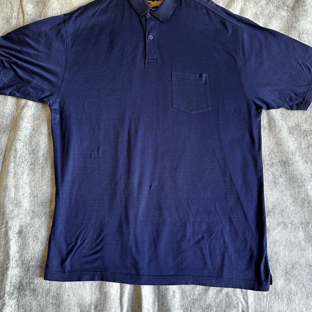 EAGLE DRY GOODS MEN’S SHORT SLEEVE POLO SHIRT NAVY BLUE SZ XL